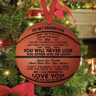 Basketball Grandson You Never Lose - Circle Ornament - Owl Ohh - Owl Ohh