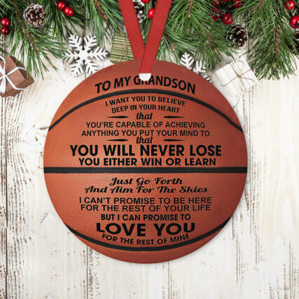 Basketball Grandson You Never Lose - Circle Ornament - Owl Ohh - Owl Ohh