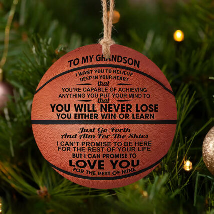 Basketball Grandson You Never Lose - Circle Ornament - Owl Ohh - Owl Ohh