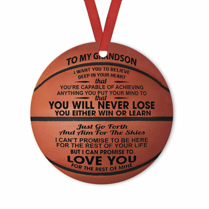 Basketball Grandson You Never Lose - Circle Ornament - Owl Ohh - Owl Ohh