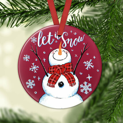 Snowman Let It Snow - Circle Ornament - Owl Ohh - Owl Ohh