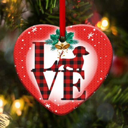 Dachshund Love Christmas So Much - Heart Ornament - Owl Ohh - Owl Ohh