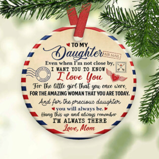 Family To My Daughter Letters Style - Circle Ornament - Owl Ohh - Owl Ohh