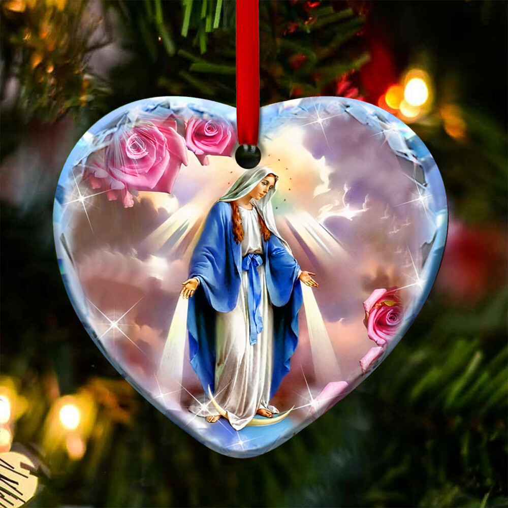Maria Mother Faith Floral So Warmth - Heart Ornament - Owl Ohh - Owl Ohh