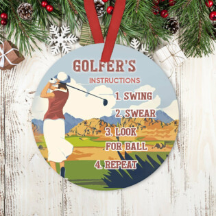 Golf Instructions Look For Ball - Circle Ornament - Owl Ohh - Owl Ohh