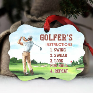 Golf Instruction Golfer Play it - Horizontal Ornament - Owl Ohh - Owl Ohh