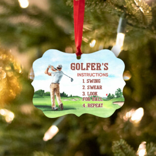 Golf Instruction Golfer Play it - Horizontal Ornament - Owl Ohh - Owl Ohh