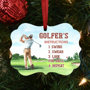 Golf Instruction Golfer Play it - Horizontal Ornament - Owl Ohh - Owl Ohh