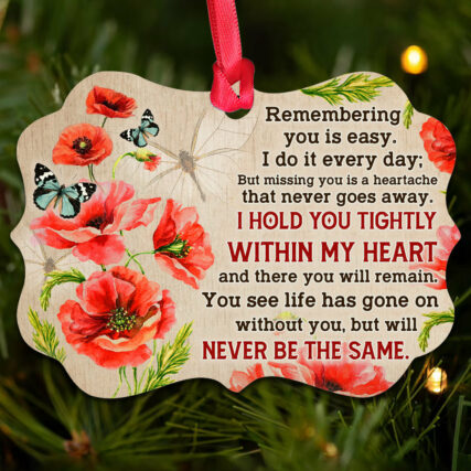Poppy Butterfly Remember You - Horizontal Ornament - Owl Ohh - Owl Ohh