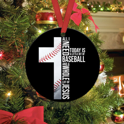 Baseball All I Need Faith - Circle Ornament - Owl Ohh - Owl Ohh