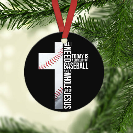Baseball All I Need Faith - Circle Ornament - Owl Ohh - Owl Ohh