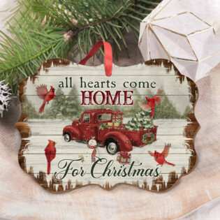 Cardinal Birds All Hearts Come Home For Christmas - Horizontal Ornament - Owl Ohh - Owl Ohh
