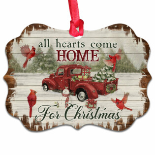 Cardinal Birds All Hearts Come Home For Christmas - Horizontal Ornament - Owl Ohh - Owl Ohh