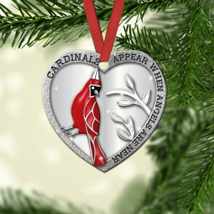 Cardinal Appear When Angels Are Near - Heart Ornament - Owl Ohh - Owl Ohh