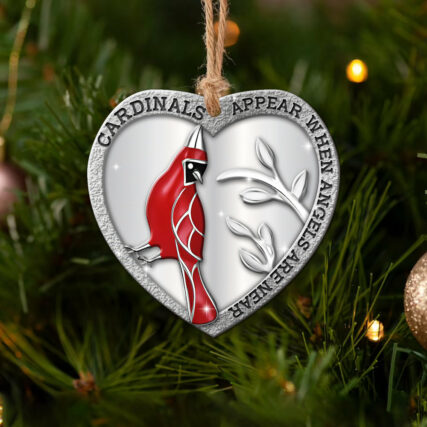 Cardinal Appear When Angels Are Near - Heart Ornament - Owl Ohh - Owl Ohh