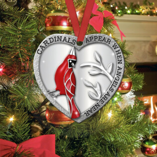Cardinal Appear When Angels Are Near - Heart Ornament - Owl Ohh - Owl Ohh