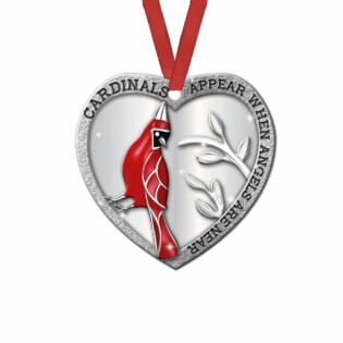 Cardinal Appear When Angels Are Near - Heart Ornament - Owl Ohh - Owl Ohh
