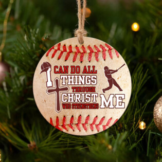 Baseball I Can Do All Things Baseball Faith - Circle Ornament - Owl Ohh - Owl Ohh