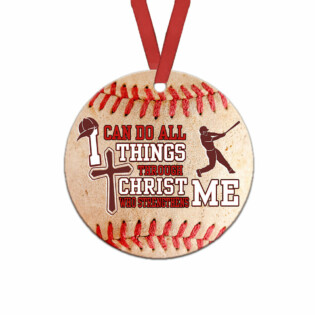 Baseball I Can Do All Things Baseball Faith - Circle Ornament - Owl Ohh - Owl Ohh