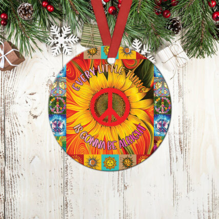 Hippie Sunflower Alright Lover - Circle Ornament - Owl Ohh - Owl Ohh