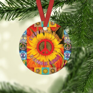 Hippie Sunflower Alright Lover - Circle Ornament - Owl Ohh - Owl Ohh