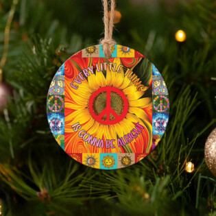 Hippie Sunflower Alright Lover - Circle Ornament - Owl Ohh - Owl Ohh