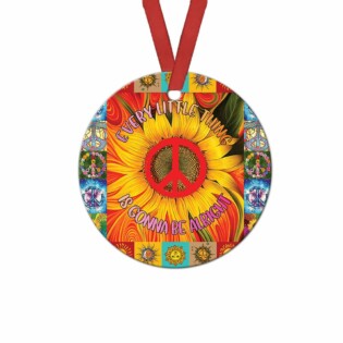 Hippie Sunflower Alright Lover - Circle Ornament - Owl Ohh - Owl Ohh