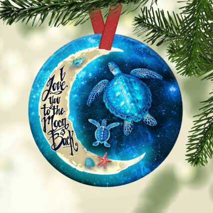 Turtle I Love You To The Moon - Circle Ornament - Owl Ohh - Owl Ohh