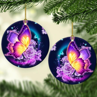 Butterfly Over Night Day - Circle Ornament - Owl Ohh - Owl Ohh
