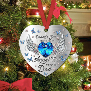 Family Daughter To Her Daddy With Wings - Heart Ornament - Owl Ohh - Owl Ohh