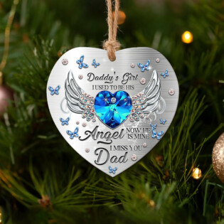 Family Daughter To Her Daddy With Wings - Heart Ornament - Owl Ohh - Owl Ohh