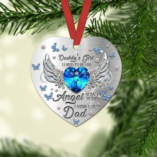Family Daughter To Her Daddy With Wings - Heart Ornament - Owl Ohh - Owl Ohh