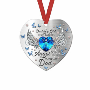 Family Daughter To Her Daddy With Wings - Heart Ornament - Owl Ohh - Owl Ohh