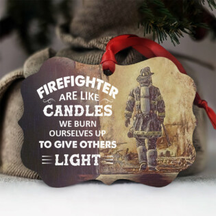 Firefighter Is Like Candles - Horizontal Ornament - Owl Ohh - Owl Ohh