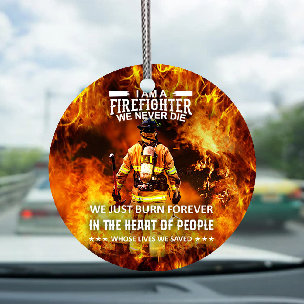 Firefighter Never Die Forever - Circle Ornament - Owl Ohh - Owl Ohh