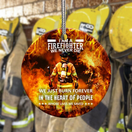 Firefighter Never Die Forever - Circle Ornament - Owl Ohh - Owl Ohh