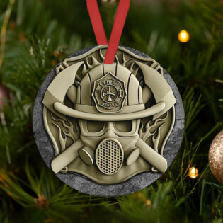 Firefighter Stone First In Last Out - Circle Ornament - Owl Ohh - Owl Ohh
