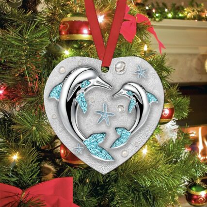 Dolphin Jewelry Daughter To Mom - Heart Ornament - Owl Ohh - Owl Ohh