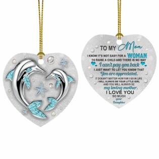 Dolphin Jewelry Daughter To Mom - Heart Ornament - Owl Ohh - Owl Ohh