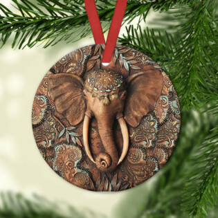 Elephant Wooden Cool Style - Circle Ornament - Owl Ohh - Owl Ohh