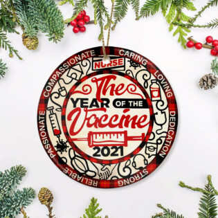 Nurse The Year Of Vaccine - Circle Ornament - Owl Ohh - Owl Ohh