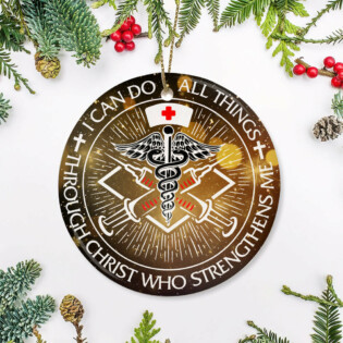 Nurse I Can Do All Things - Circle Ornament - Owl Ohh - Owl Ohh