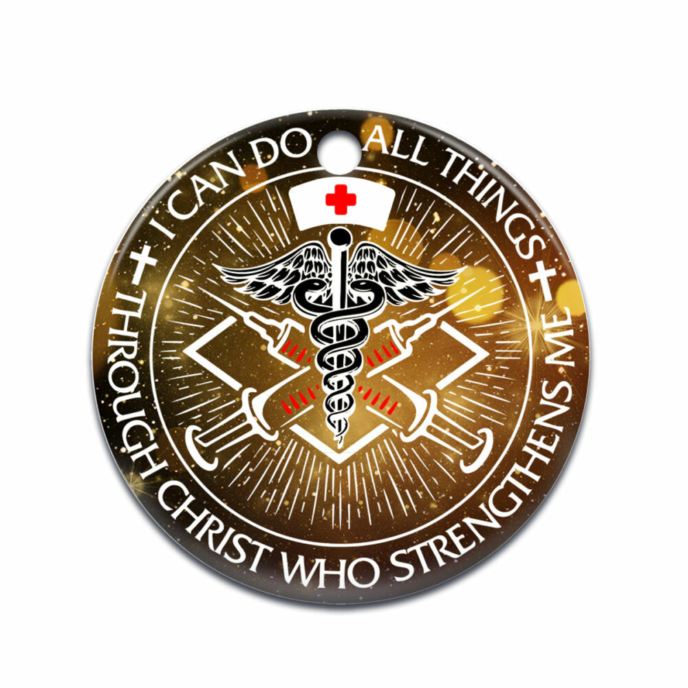 Nurse I Can Do All Things - Circle Ornament - Owl Ohh - Owl Ohh