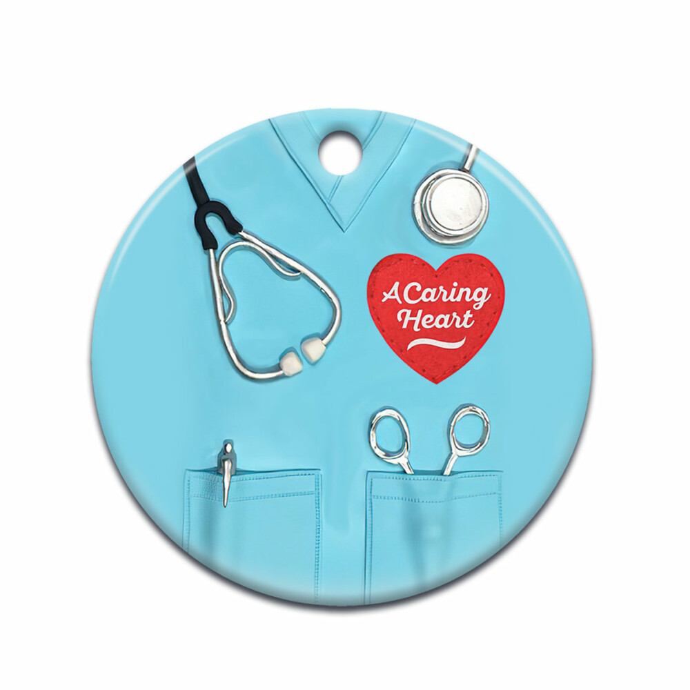 Nurse A Caring Heart - Circle Ornament - Owl Ohh - Owl Ohh
