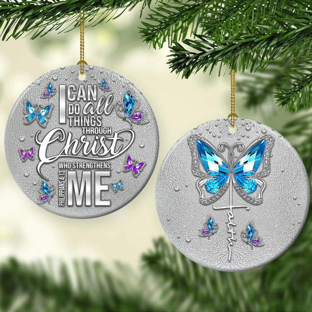 Butterfly Faith I Can Do - Circle Ornament - Owl Ohh - Owl Ohh