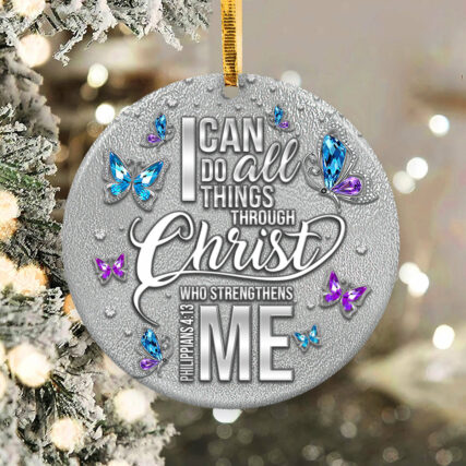 Butterfly Faith I Can Do - Circle Ornament - Owl Ohh - Owl Ohh