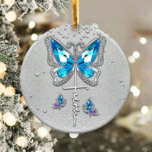 Butterfly Faith I Can Do - Circle Ornament - Owl Ohh - Owl Ohh