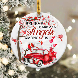 Christmas I Believe There Are Angels Among Us - Circle Ornament - Owl Ohh - Owl Ohh