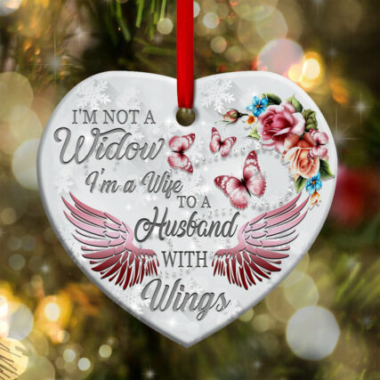 Butterfly I'm Not A Widow - Heart Ornament - Owl Ohh - Owl Ohh