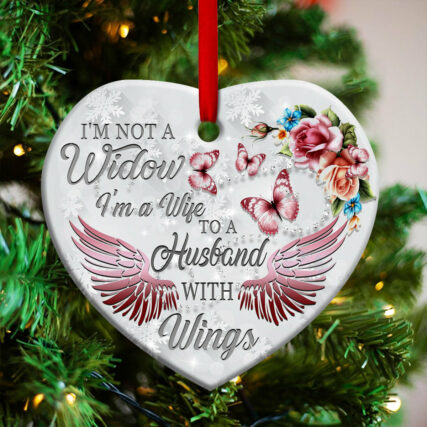Butterfly I'm Not A Widow - Heart Ornament - Owl Ohh - Owl Ohh